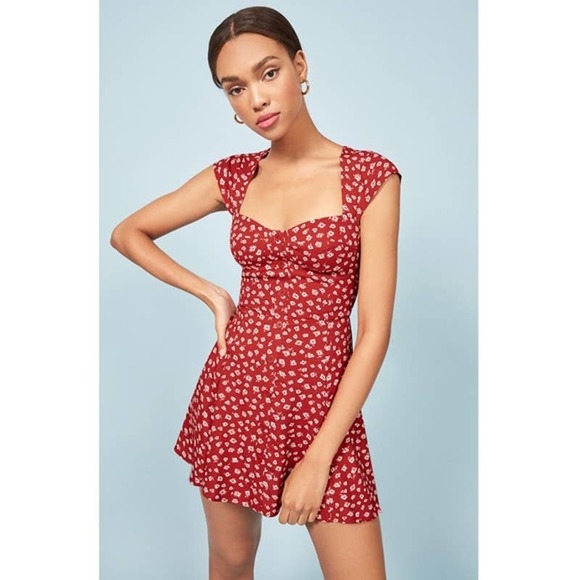 Reformation Dresses & Skirts - Reformation Cheri Floral Mini Dress in Western Red-8